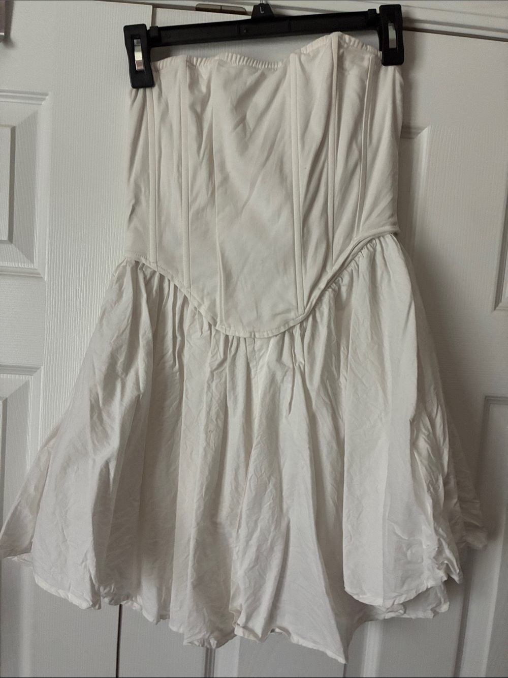 White Strapless A-Line Skirt